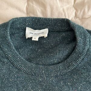 Octobre Men’s Crewneck Sweater in Dark Teal Speckle - L